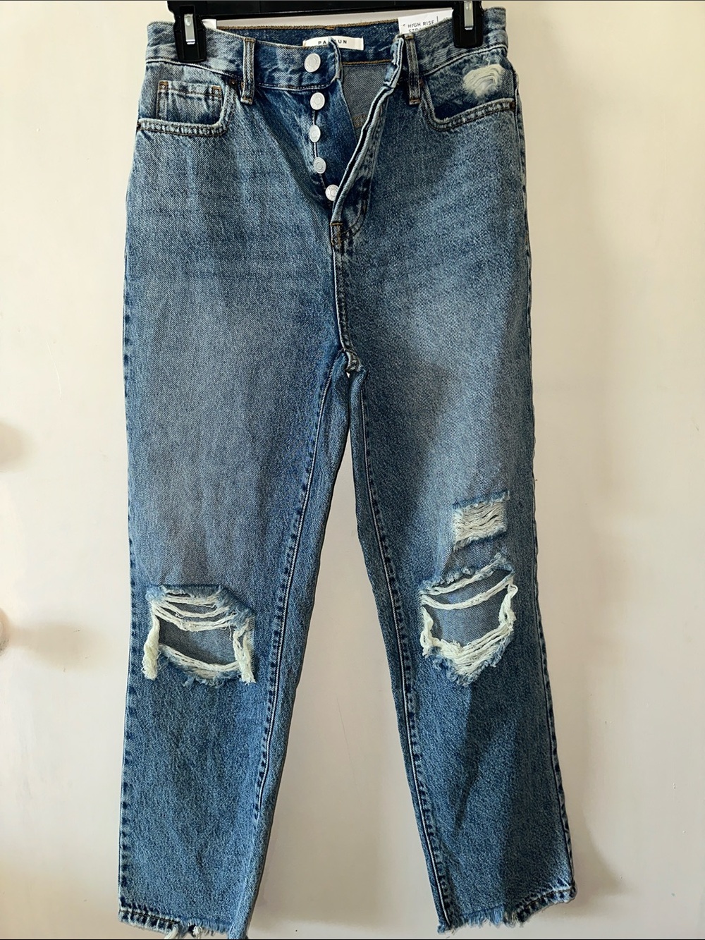 🆕PacSun Light Blue High-Rise Straight Jeans with Button Fly